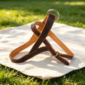 Vintage Oil-Waxed Cowhide Racerback Dog Carrier, Durable Genuine Leather, Simple Style for Small and Medium-Sized Dogs