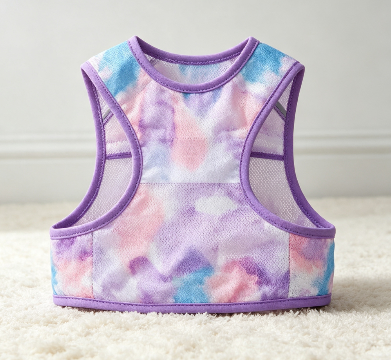 INS Style Dreamy Tie-Dye Pet Vest/Carrier for Cats and Small Dogs - Lightweight Mesh Leash - Image 2