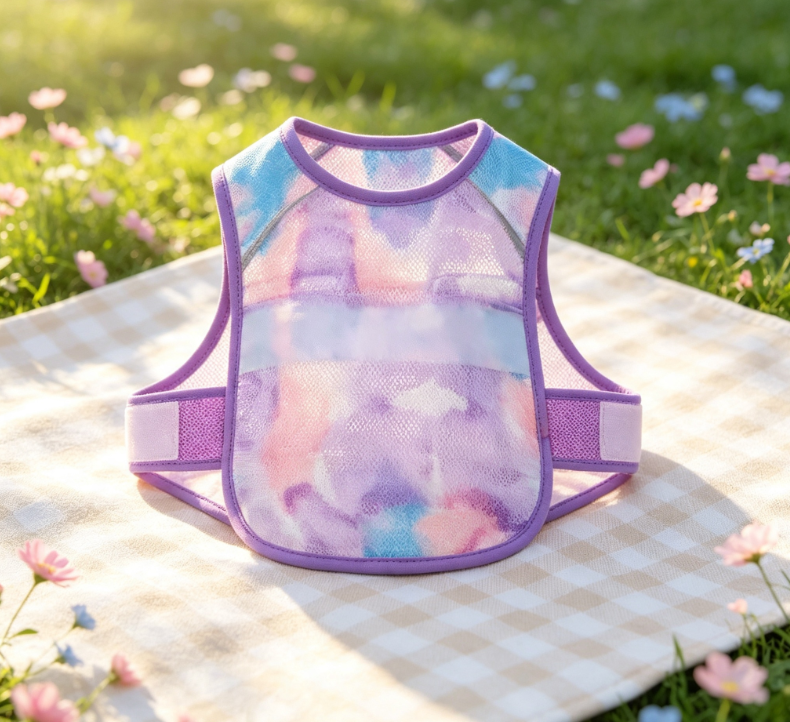 INS Style Dreamy Tie-Dye Pet Vest/Carrier for Cats and Small Dogs - Lightweight Mesh Leash