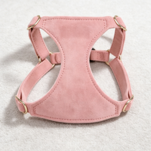 Gentle Light Pink Suede Pet Vest/Carrier, Soft Leather Adjustable Leash for Small Dogs
