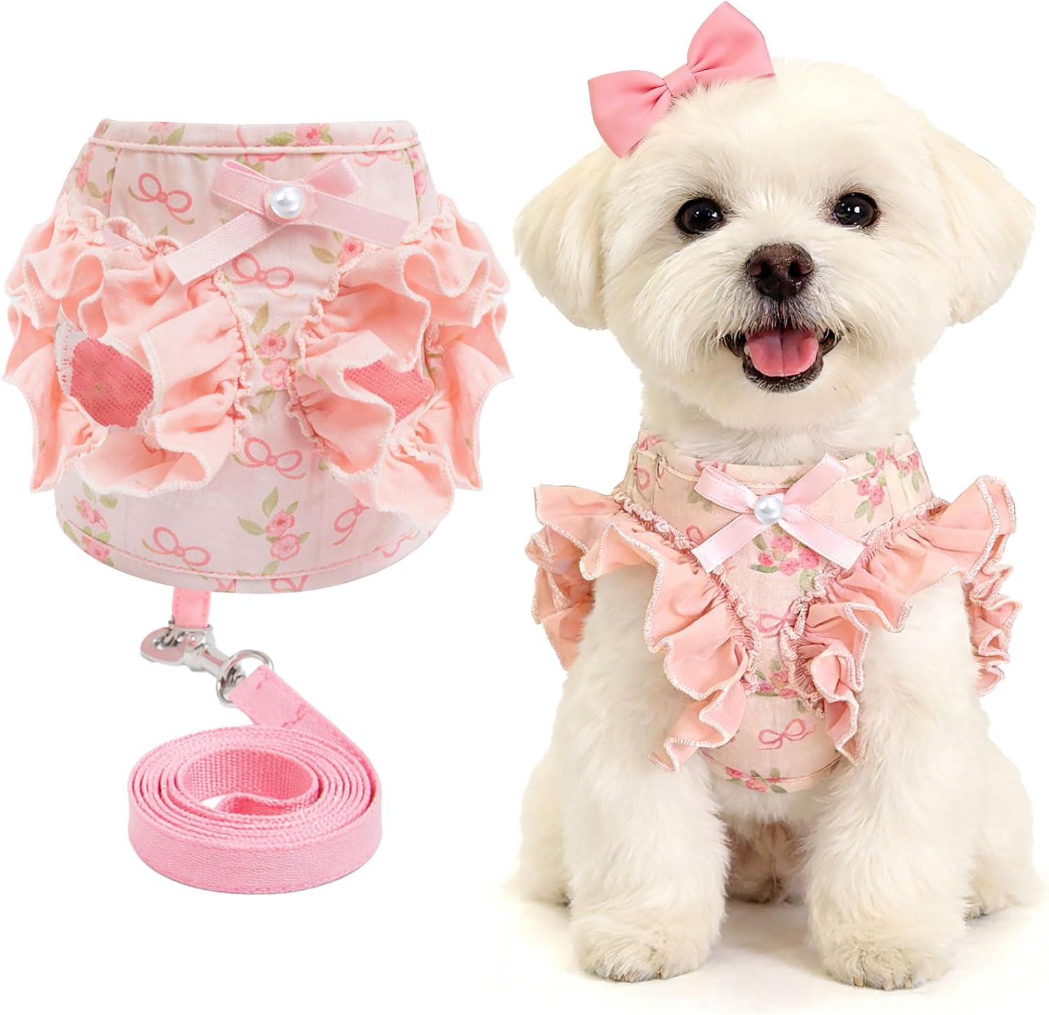 Pink Bow-Tie Carrier and Leash Set (Small Dogs & Cats)